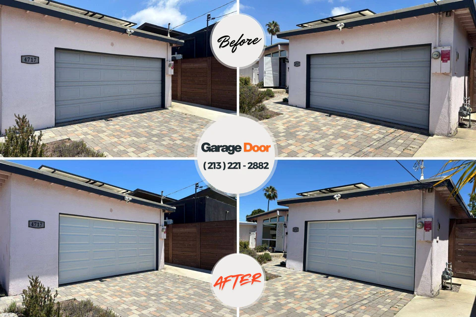 Before and after: garage door repair Ellsworth, ME